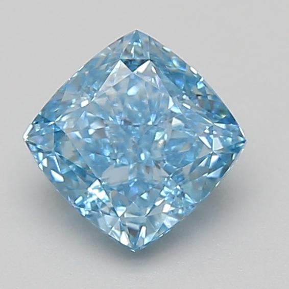 1.42 Ct. Fancy Vivid Blue Cushion Lab Grown Diamond