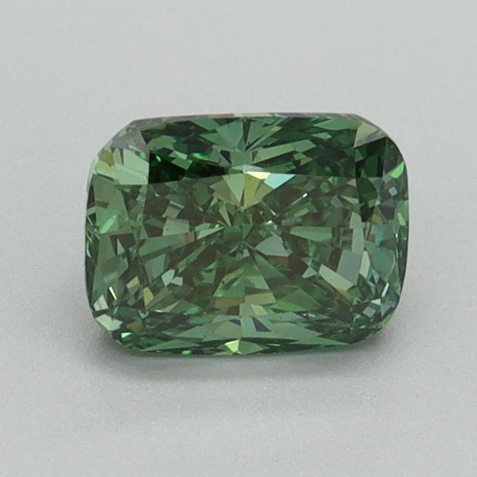 0.90 Ct. Fancy Vivid Green Cushion Lab Grown Diamond