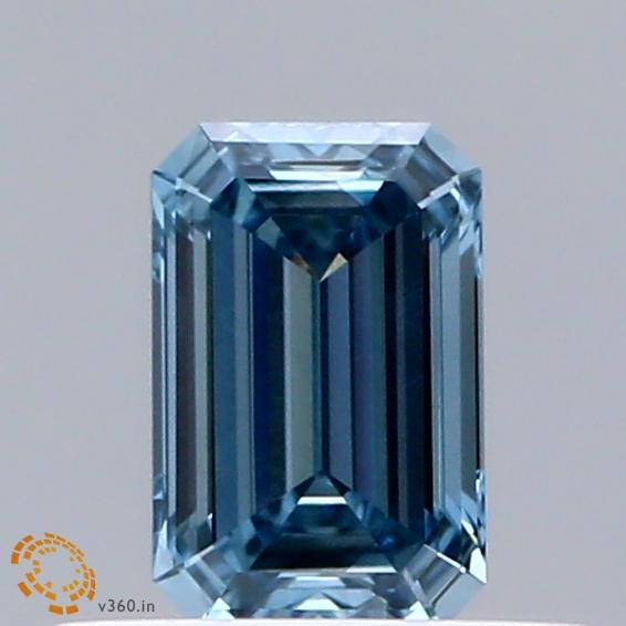 0.43 Ct. Fancy Intense Blue Emerald Lab Grown Diamond