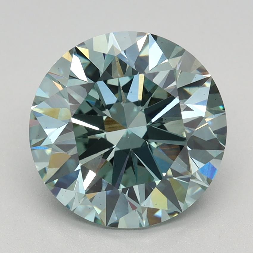 2.6 Ct. Fancy Intense Green Round Lab Grown Diamond