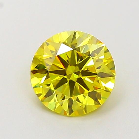 1.04 Ct. Fancy Vivid Yellow Round Lab Grown Diamond