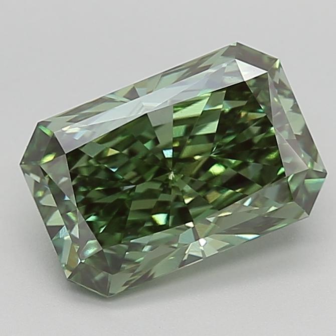 3.13 Ct. Fancy Vivid  Green Radiant Lab Grown Diamond