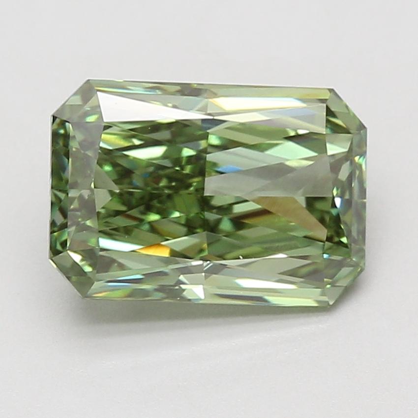 4.06 Ct. Fancy Vivid Green Radiant Lab Grown Diamond