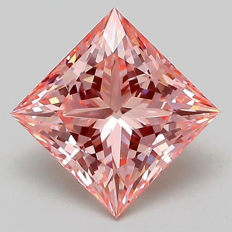 2.08 Ct. Fancy Vivid Pink Princess Lab Grown Diamond