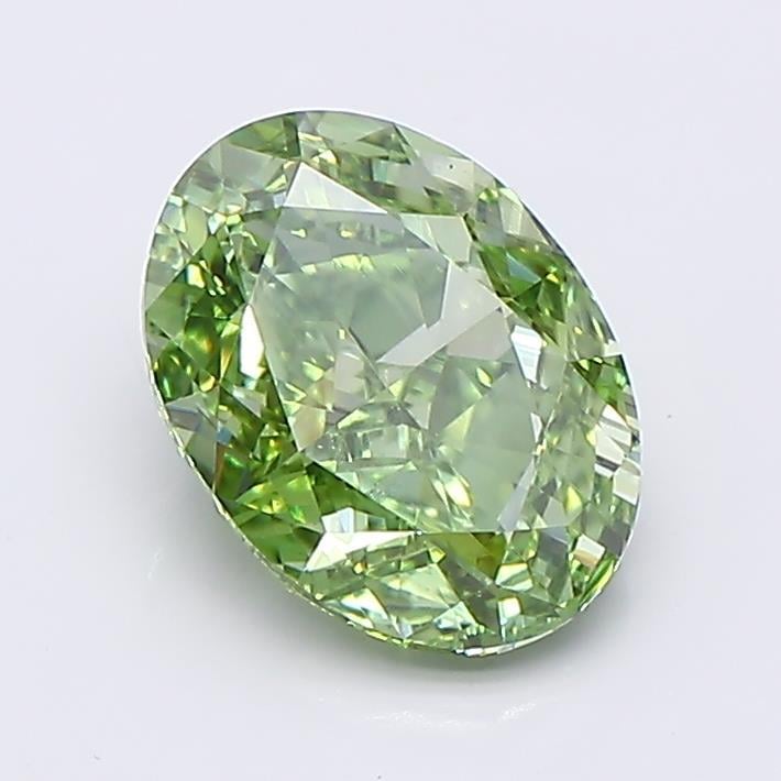 2.01 Ct. Fancy Vivid  Green Oval Lab Grown Diamond