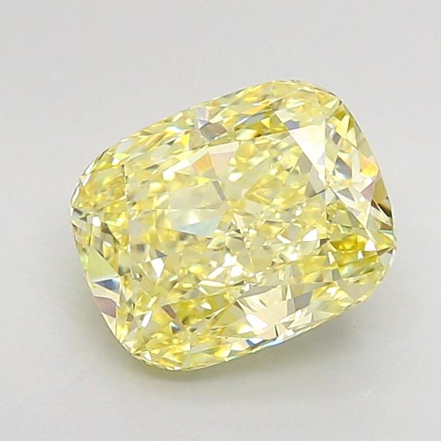 2.02 Ct. Fancy Intense None Yellow Cushion Lab Grown Diamond