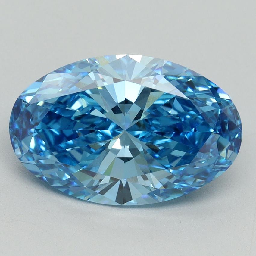 3.57 Ct. Fancy Vivid Blue Oval Lab Grown Diamond