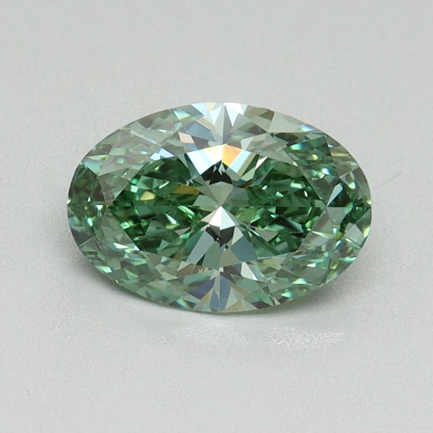 1.06 Ct. Fancy Vivid Green Oval Lab Grown Diamond