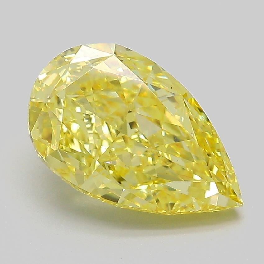 3.05 Ct. Fancy Vivid Yellow Pear Lab Grown Diamond