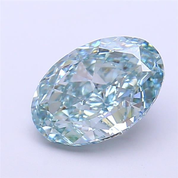 2.09 Ct. Fancy Vivid Green Oval Lab Grown Diamond