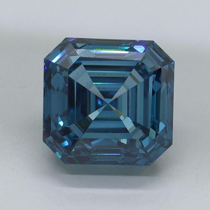 2.87 Ct. Fancy Vivid Malibu Blue Asscher Lab Grown Diamond