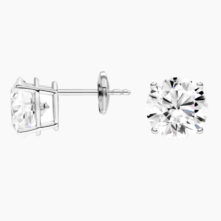 18K White Gold Certified Lab Grown Diamond Stud Earrings (5 ct. tw.)