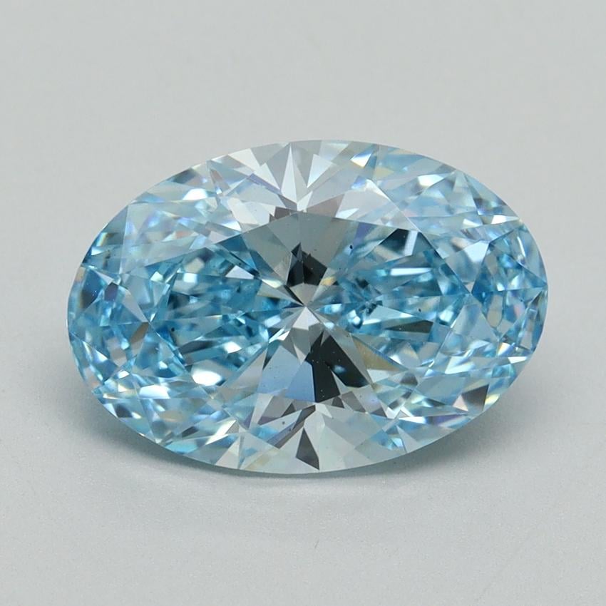 3.06 Ct. Fancy Vivid Blue Oval Lab Grown Diamond