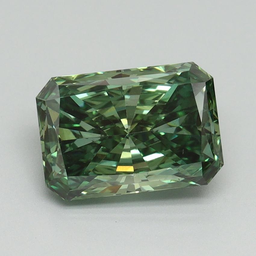 2.00 Ct. Fancy Vivid Green Radiant Lab Grown Diamond