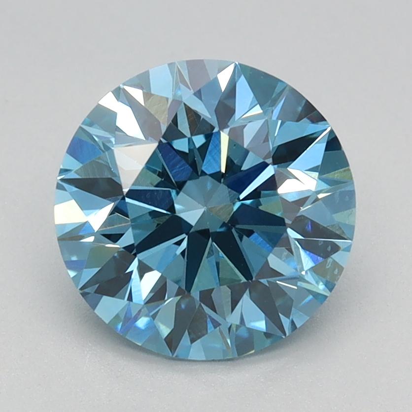 1.74 Ct. Fancy Vivid Blue Round Lab Grown Diamond