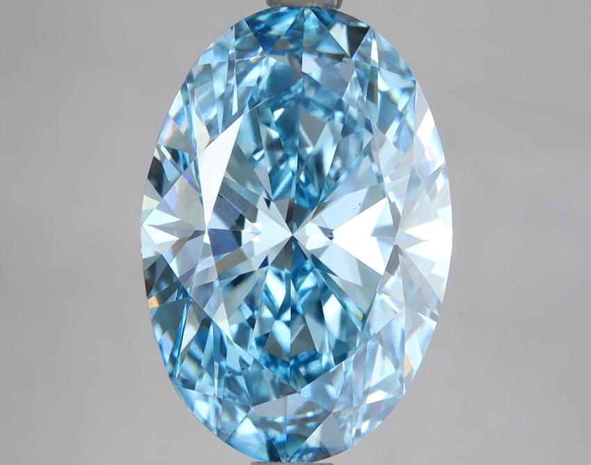 5.17 Ct. Fancy Vivid Blue Oval Lab Grown Diamond