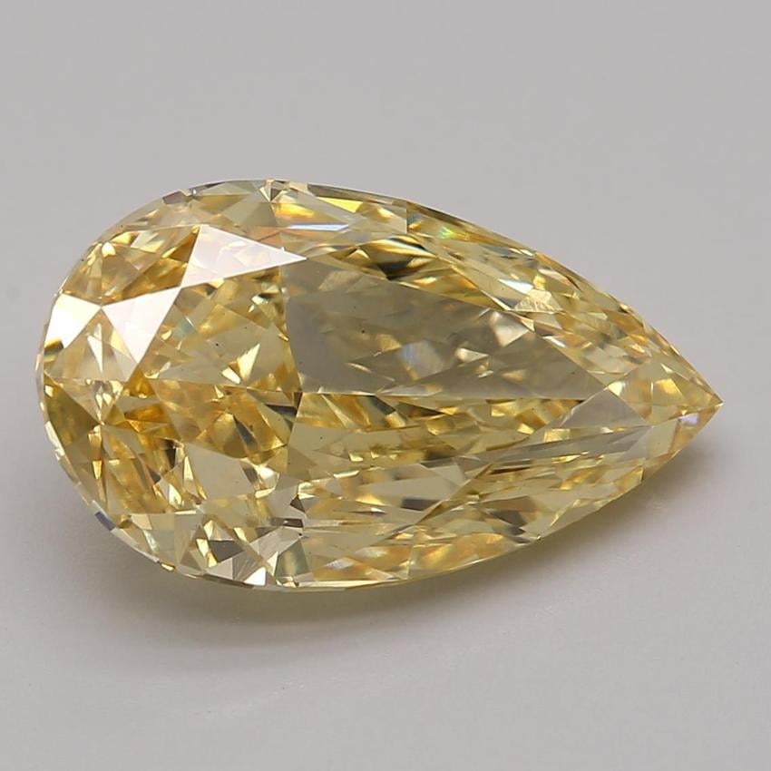 6.63 Ct. Fancy Vivid Yellow Pear Lab Grown Diamond
