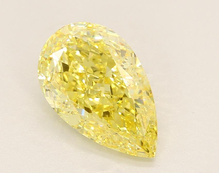 4.04 Ct. Fancy Vivid Yellow Pear Lab Grown Diamond