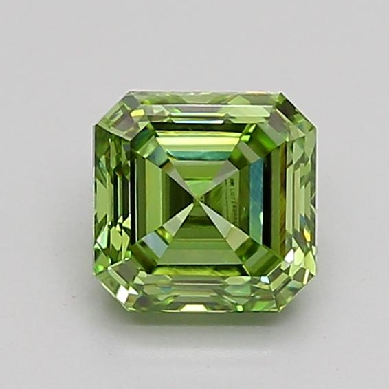 1.01 Ct. Fancy Vivid Green Asscher Lab Grown Diamond