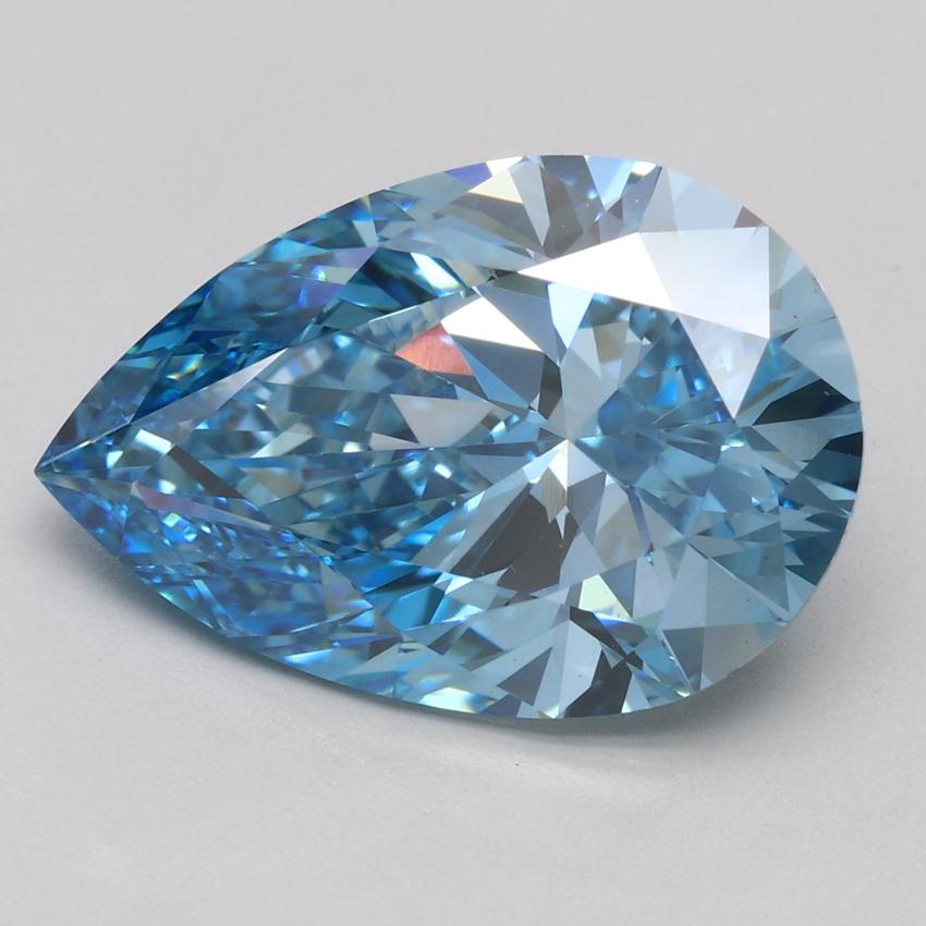 4.02 Ct. Fancy Vivid Blue Pear Lab Grown Diamond