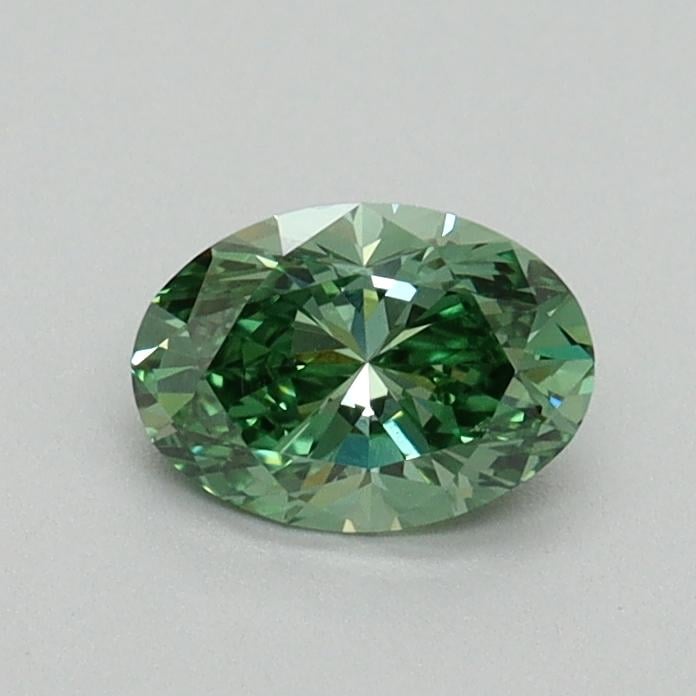 0.52 Ct. Fancy Vivid Pacific Green Oval Lab Grown Diamond