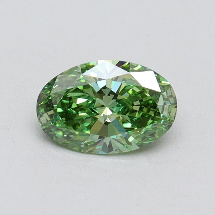 0.52 Ct. Fancy Vivid Green Oval Lab Grown Diamond