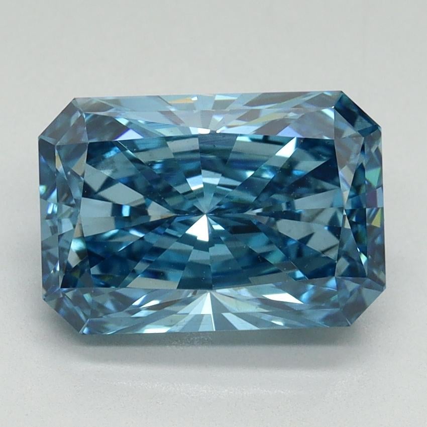 3.11 Ct. Fancy Vivid Blue Radiant Lab Grown Diamond