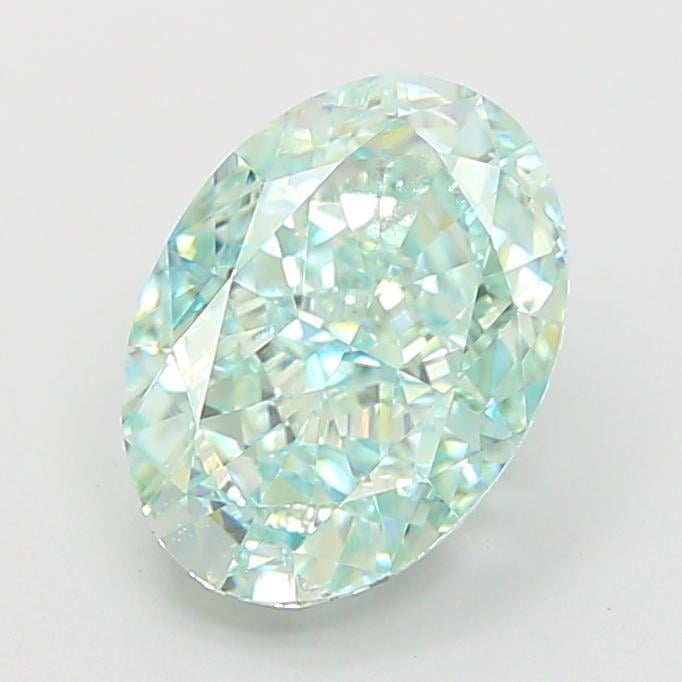 2.57 Ct. Fancy Vivid  Green Oval Lab Grown Diamond