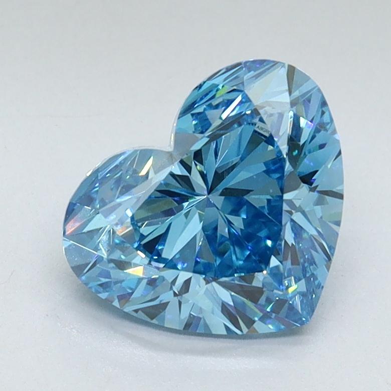 1.72 Ct. Fancy Vivid Malibu Blue Heart Lab Grown Diamond