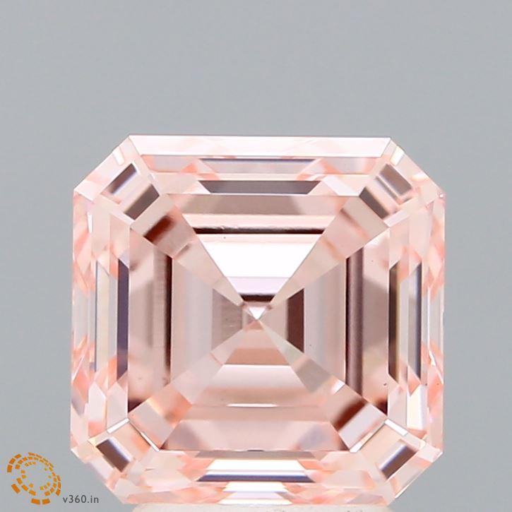 3.60 Ct. Fancy Intense  Pink Asscher Lab Grown Diamond