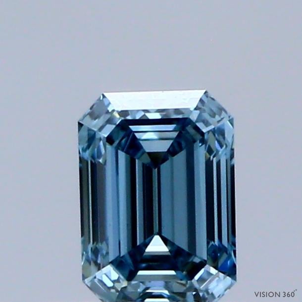 0.51 Ct. Fancy Vivid Blue Emerald Lab Grown Diamond