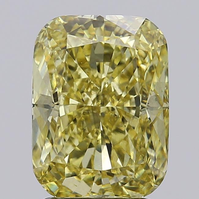 3.00 Ct. Fancy Intense Yellow Cushion Lab Grown Diamond