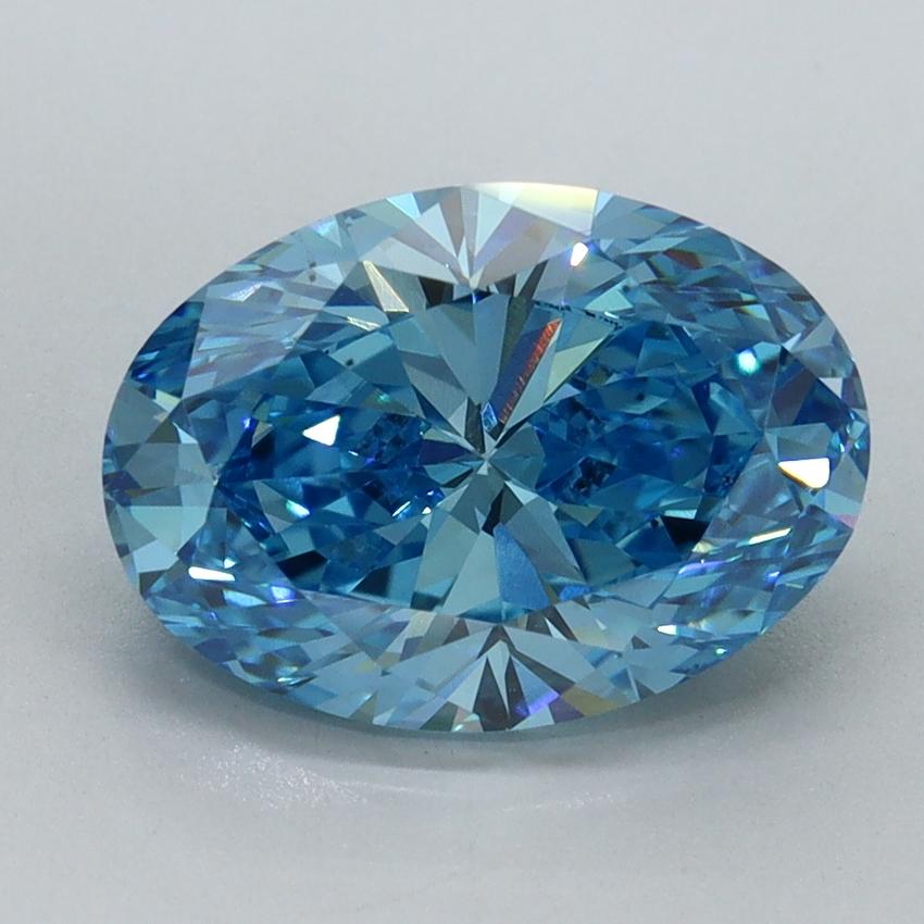 2.96 Ct. Fancy Vivid Malibu Blue Oval Lab Grown Diamond