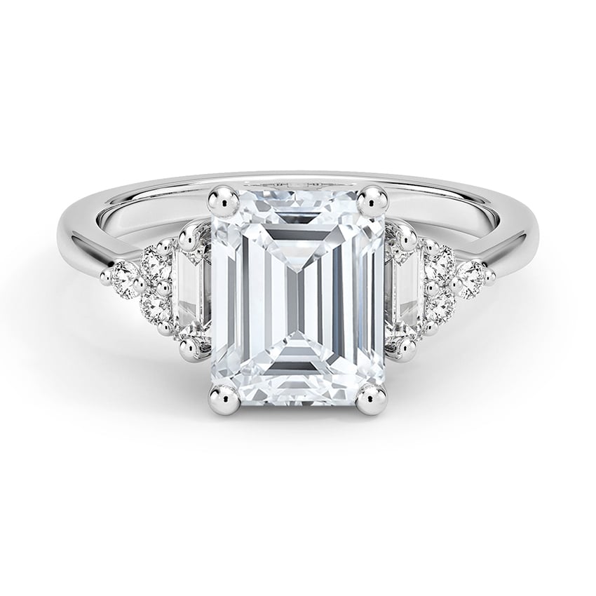 Custom Art Deco-Inspired Emerald-Cut and Baguette Diamond Ring