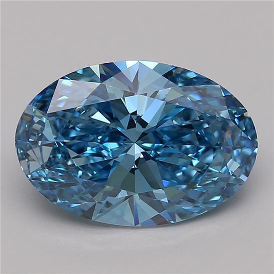 3.49 Ct. Fancy Vivid Blue Oval Lab Grown Diamond