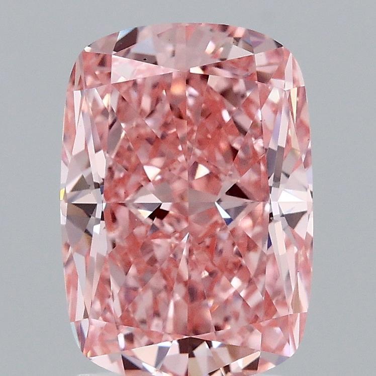 2.56 Ct. Fancy Vivid Pink Cushion Lab Grown Diamond