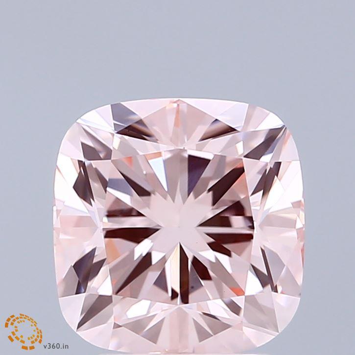 3.14 Ct. Fancy Intense Pink Cushion Lab Grown Diamond
