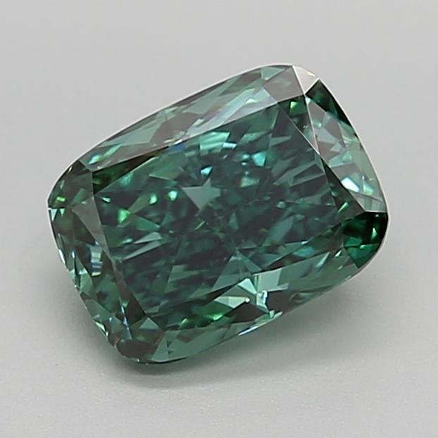 2.01 Ct. Fancy Vivid  Green Cushion Lab Grown Diamond