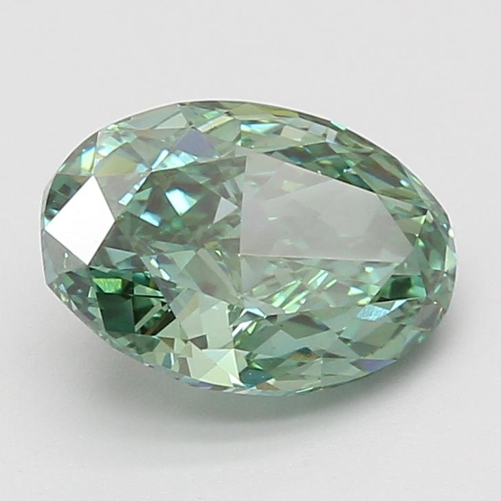 3.01 Ct. Fancy Vivid Green Oval Lab Grown Diamond