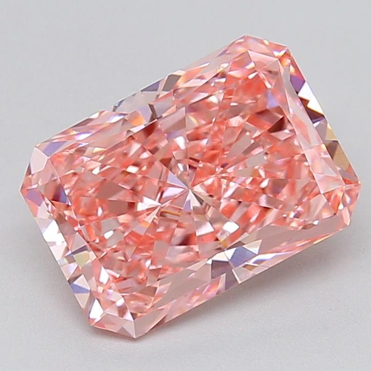 4.04 Ct. Fancy Vivid  Pink Radiant Lab Grown Diamond