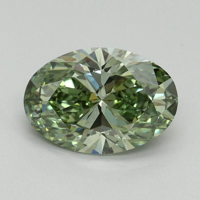 1.51 Ct. Fancy Vivid Green Oval Lab Grown Diamond