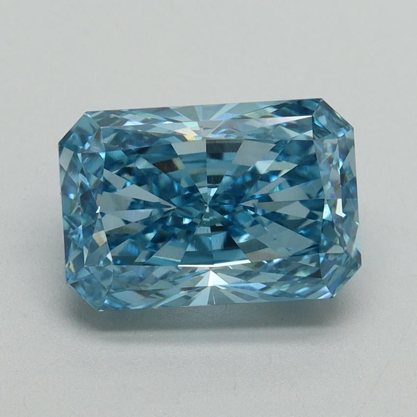 3.14 Ct. Fancy Vivid Blue Radiant Lab Grown Diamond