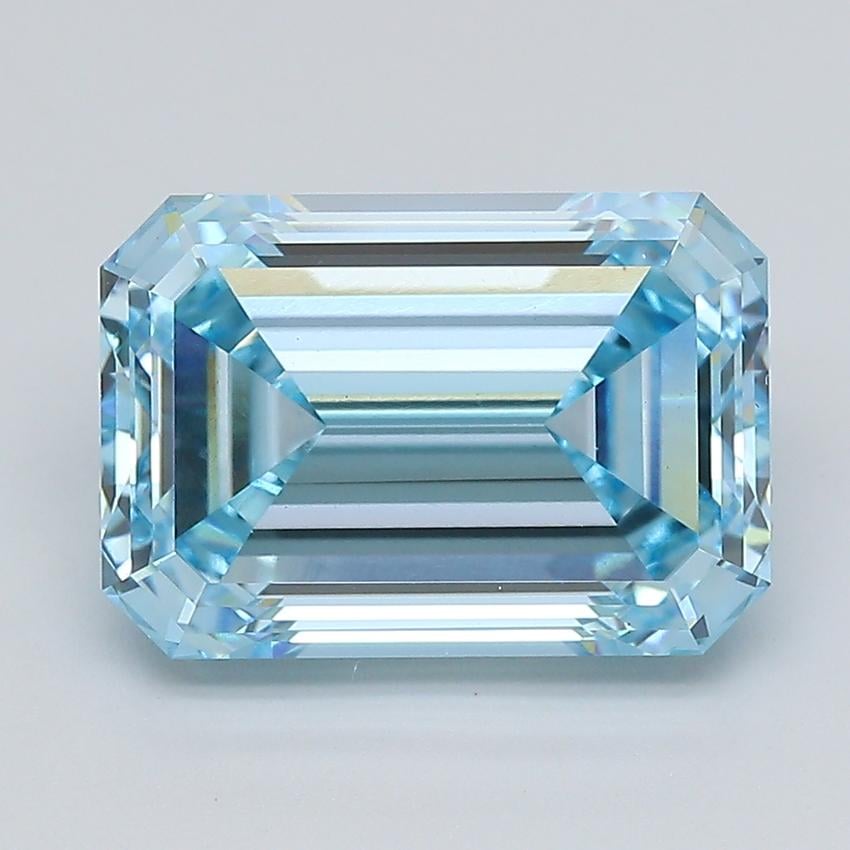 7.14 Ct. Fancy Vivid  Blue Emerald Lab Grown Diamond