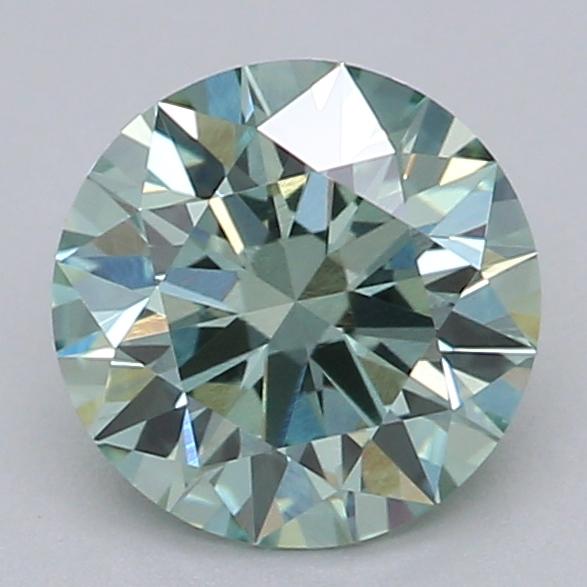 0.74 Ct. Fancy Vivid Green Round Lab Grown Diamond