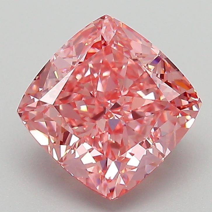 2.46 Ct. Fancy Vivid Pink Cushion Lab Grown Diamond
