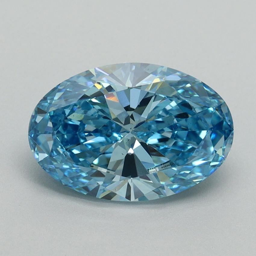 2.03 Ct. Fancy Vivid Blue Oval Lab Grown Diamond