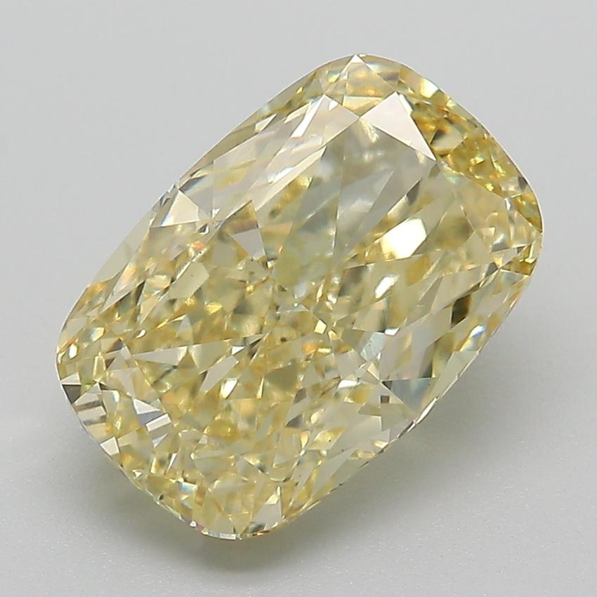 4.10 Ct. Fancy Intense Yellow Cushion Lab Grown Diamond