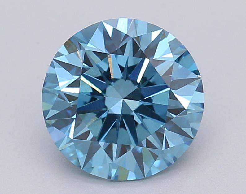 1.53 Ct. Fancy Vivid Blue Round Lab Grown Diamond