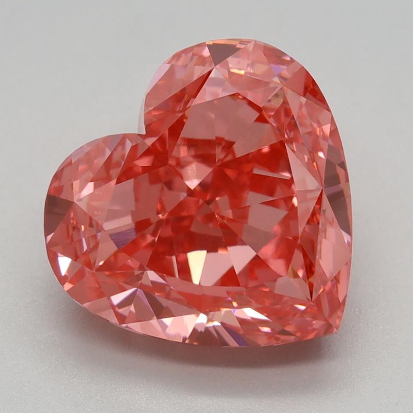 3.16 Ct. Fancy Vivid Pink Heart Lab Grown Diamond