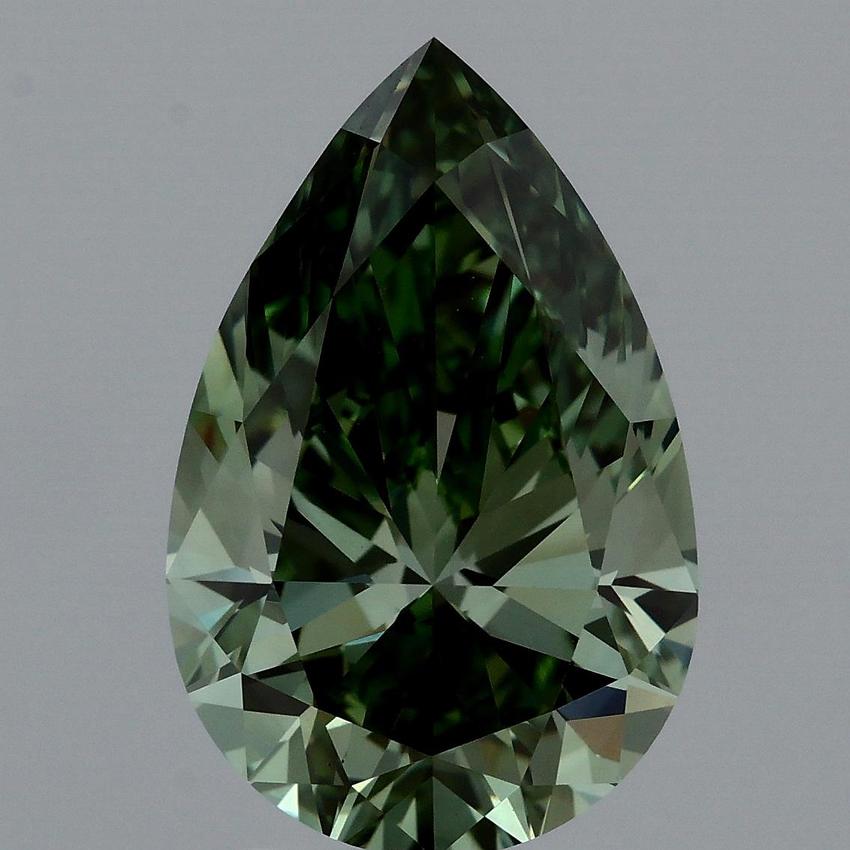 3.51 Ct. Fancy Vivid Green Pear Lab Grown Diamond